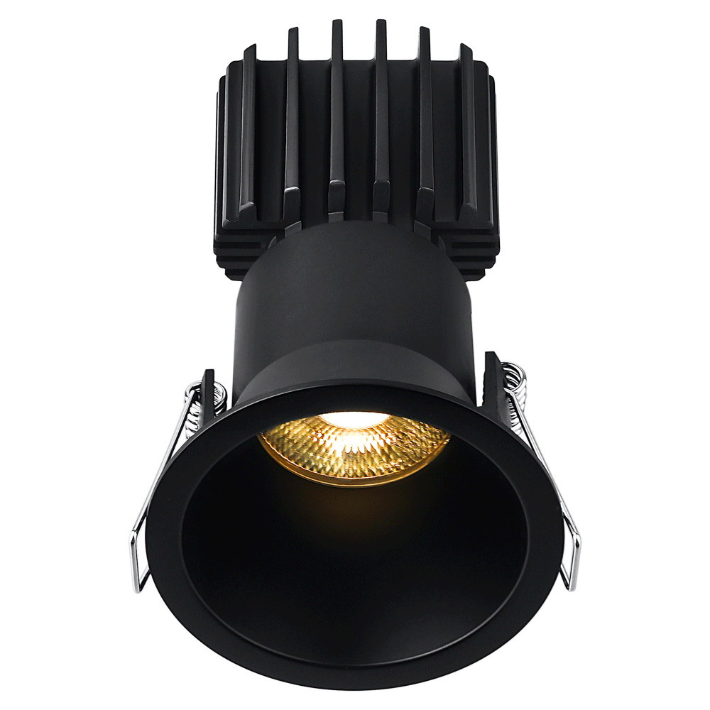 Tangra 3" Fixed Round Deep Regressed Thin Trim Black | L3F-RDT-BK