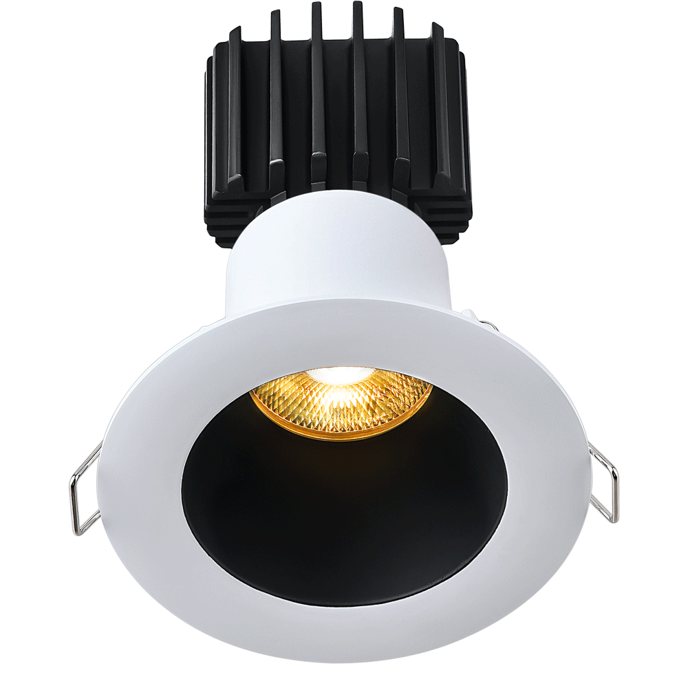 Lotus Tangra 3" Fixed Round Deep Regressed Wide Trim White/Black | L3F-RDW-WB