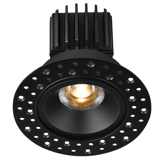 Lotus Tangra 3" Fixed Round Recessed Invisible Trim Black | L3F-RRI-BK