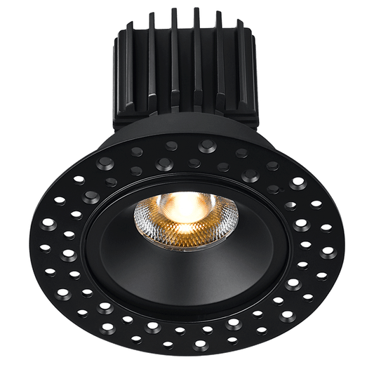 Lotus -  Tangra 3" Fixed Round Recessed Invisible Trim Black | L3F-RRI-BK
