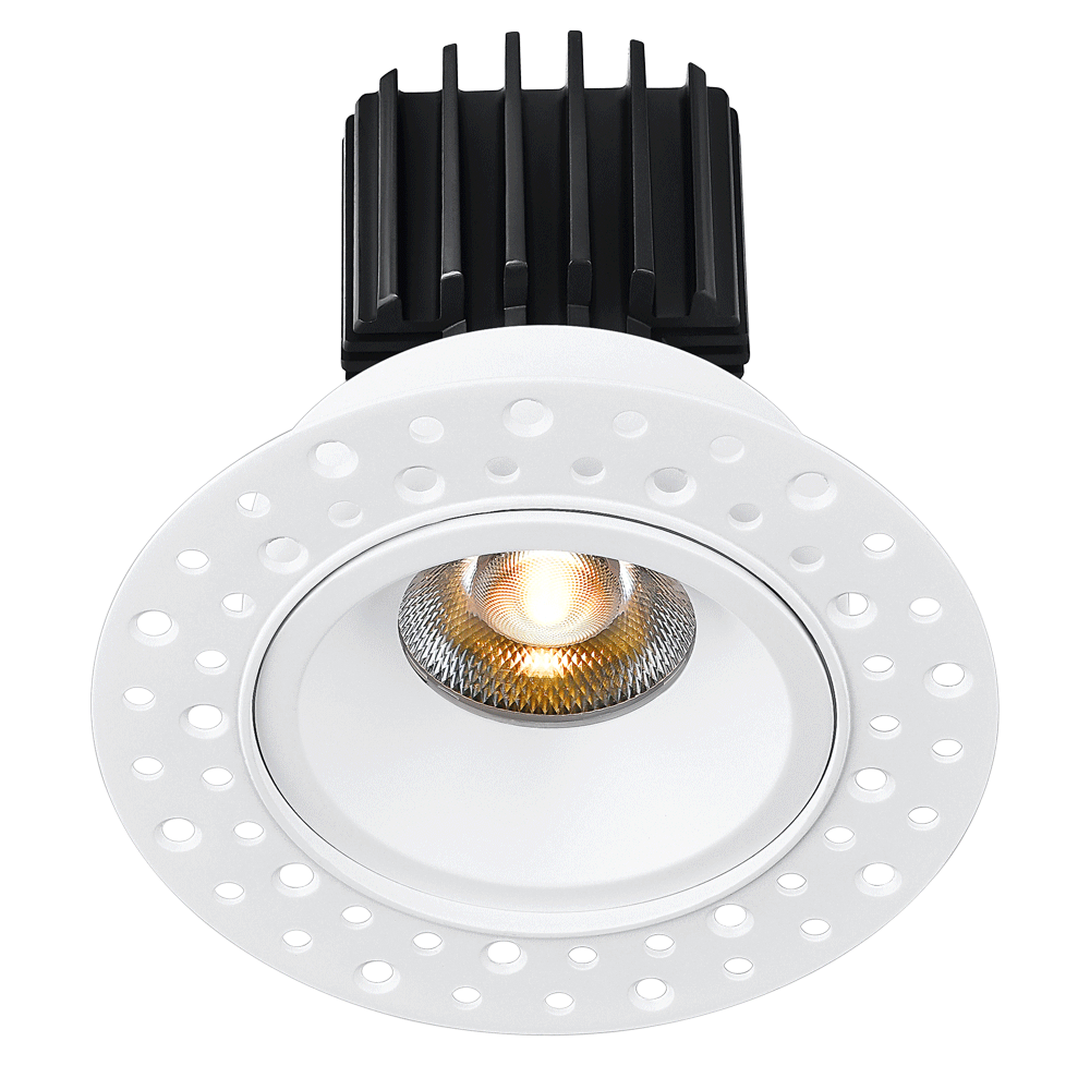 Tangra 3" Fixed Round Recessed Invisible Trim White | L3F-RRI-WH
