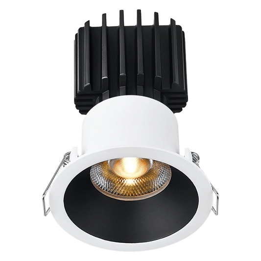 Lotus Tangra 3" Fixed Round Recessed Thin Trim White/Black | L3F-RRT-WB