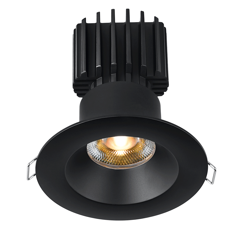 Lotus Tangra 3" Fixed Round Recessed Wide Trim Black | L3F-RRW-BK