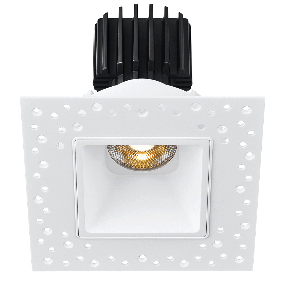 Tangra 3" Fixed Square Deep Regressed Invisible Trim White | L3F-SDI-WH