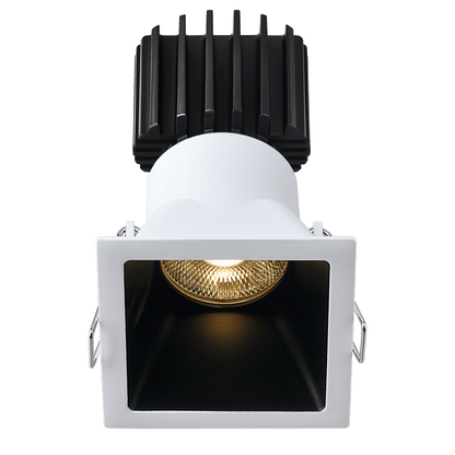 Lotus -  Tangra 3" Fixed Square Deep Regressed Thin Trim White/Black | L3F-SDT-WB