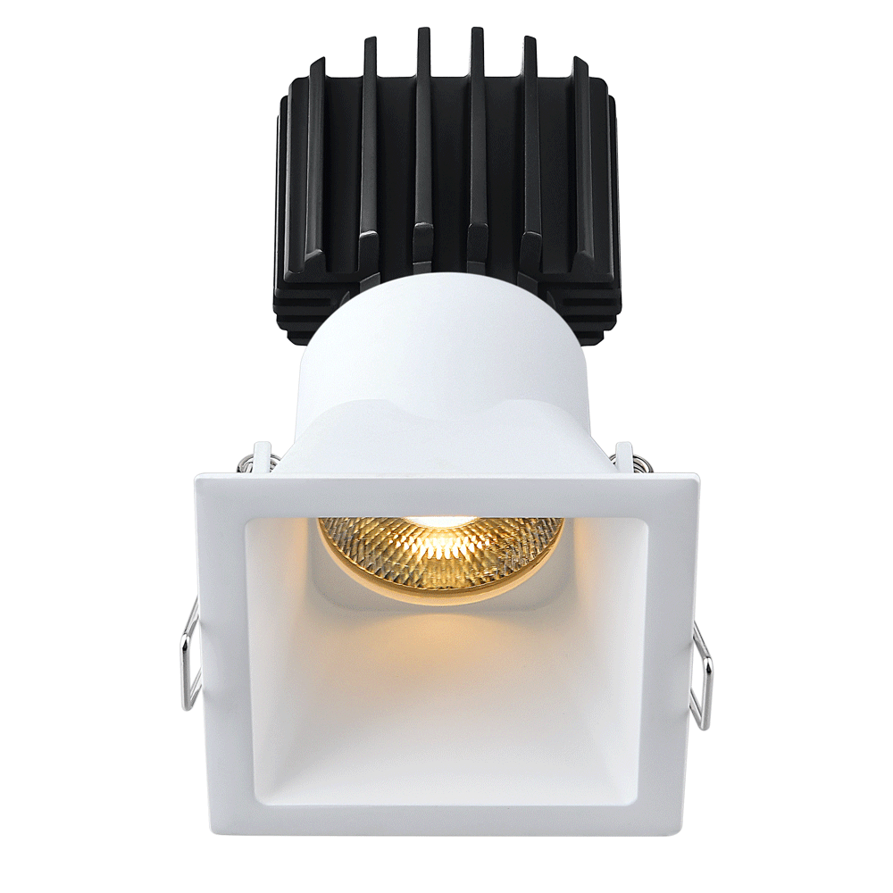 Lotus -  Tangra 3" Fixed Square Deep Regressed Thin Trim White/Black | L3F-SDT-WB