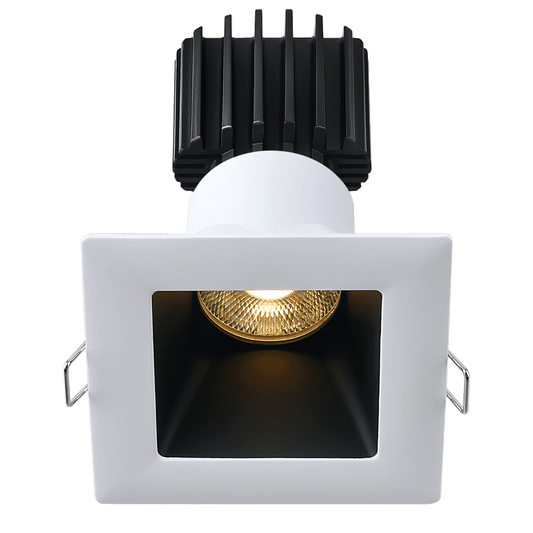 Lotus Tangra 3" Fixed Square Deep Regressed Wide Trim White/Black | L3F-SDW-WB