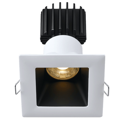 Lotus -  Tangra 3" Fixed Square Deep Regressed Wide Trim White/Black | L3F-SDW-WB