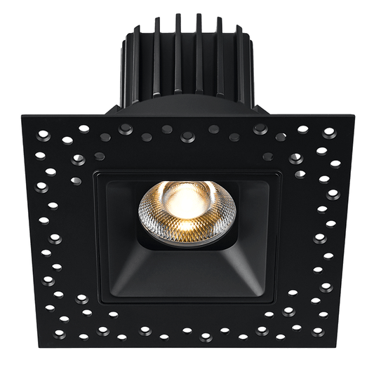 Lotus Tangra 3" Fixed Square Recessed Invisible Trim Black | L3F-SRI-BK