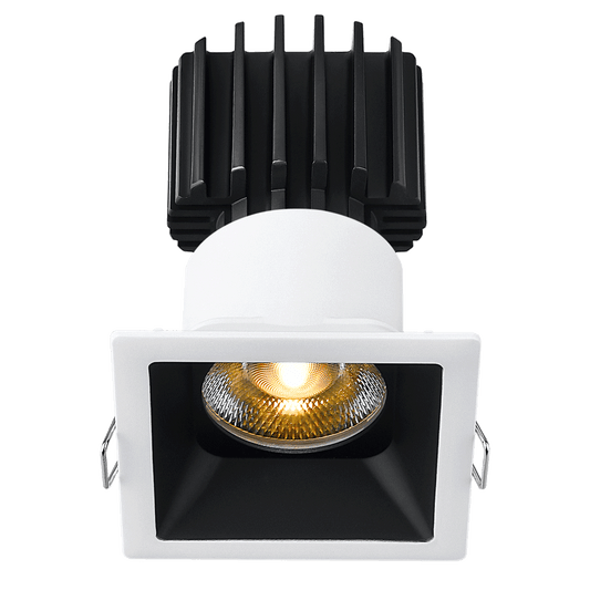 Lotus Tangra 3" Fixed Square Recessed Thin Trim White/Black | L3F-SRT-WB