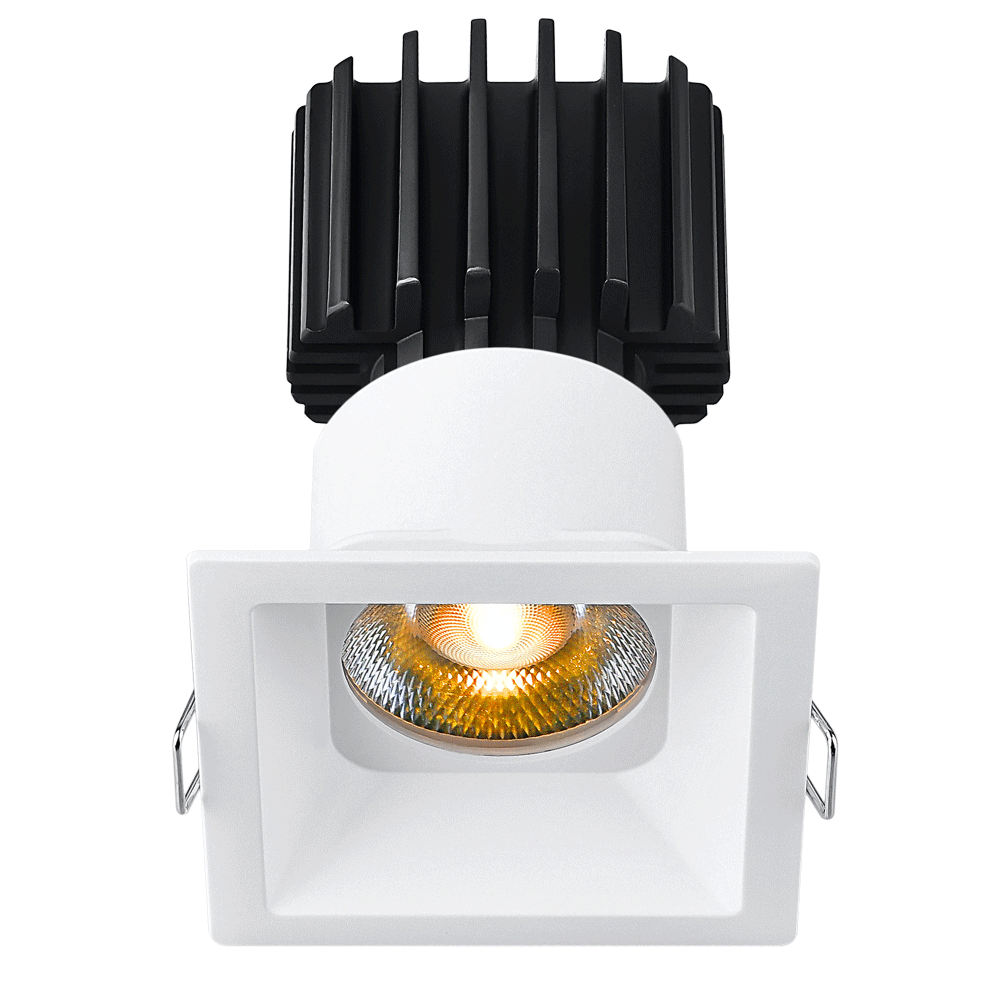 Lotus -  Tangra 3" Fixed Square Recessed Thin Trim White/Black | L3F-SRT-WB