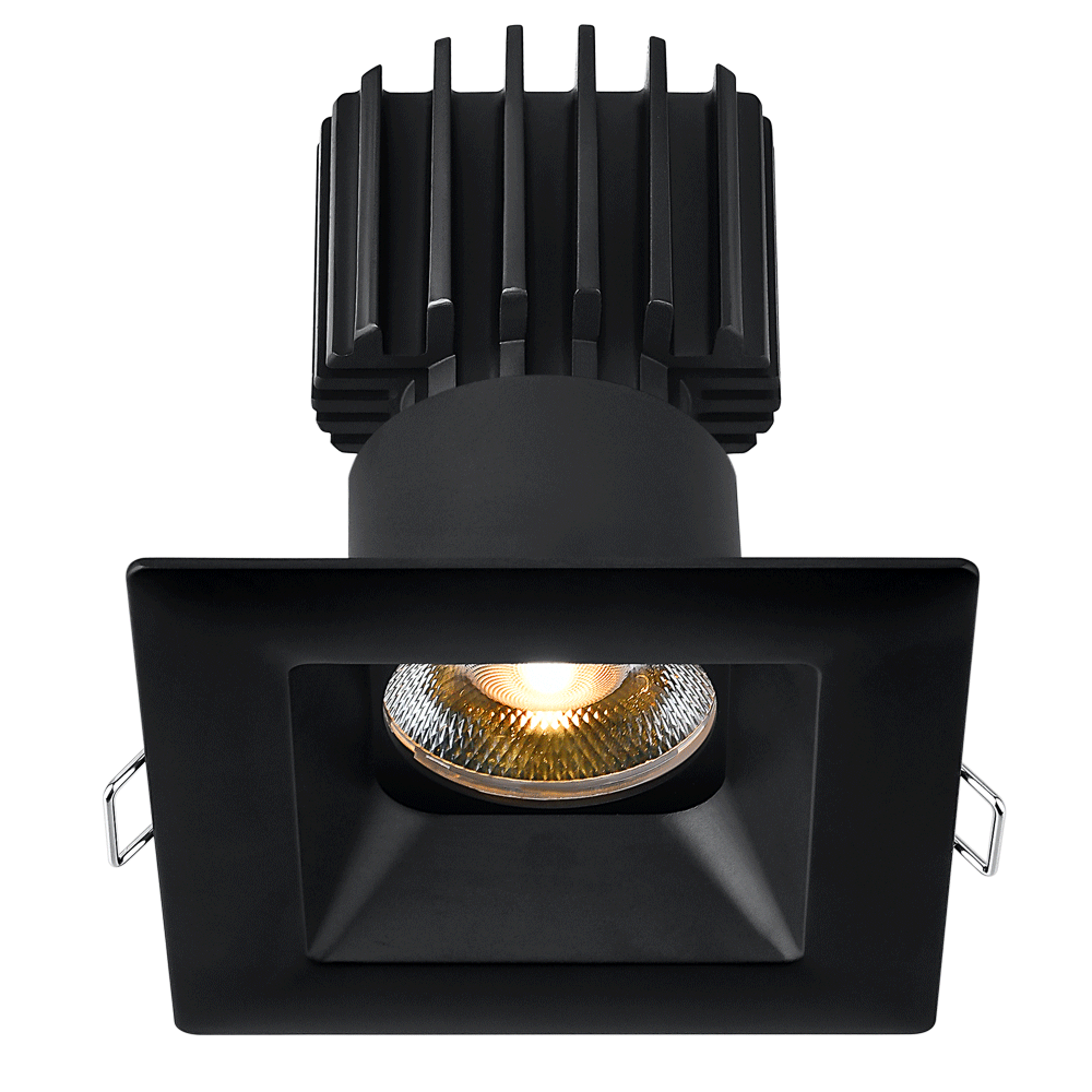 Lotus -  Tangra 3" Fixed Square Recessed Wide Trim Black | L3F-SRW-BK