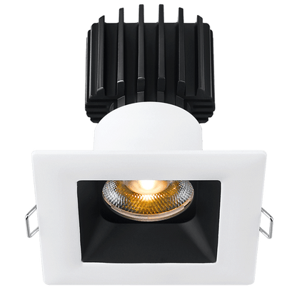 Lotus -  Tangra 3" Fixed Square Recessed Wide Trim White/Black | L3F-SRW-WB