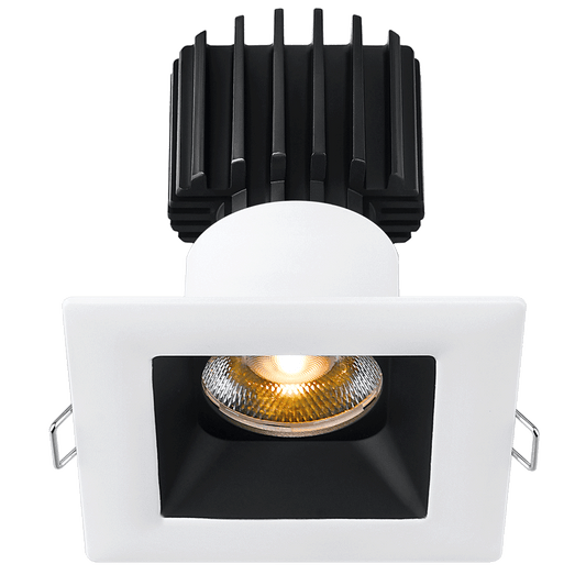 Lotus -  Tangra 3" Fixed Square Recessed Wide Trim White/Black | L3F-SRW-WB