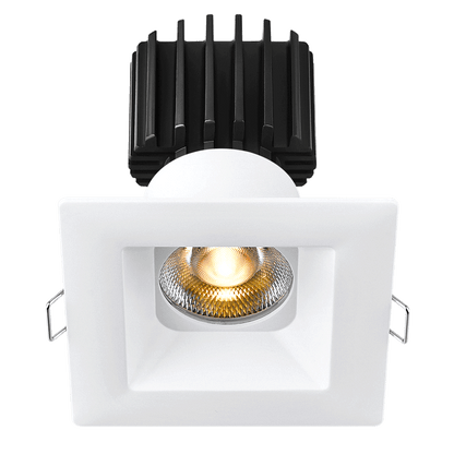 Lotus -  Tangra 3" Fixed Square Recessed Wide Trim White/Black | L3F-SRW-WB