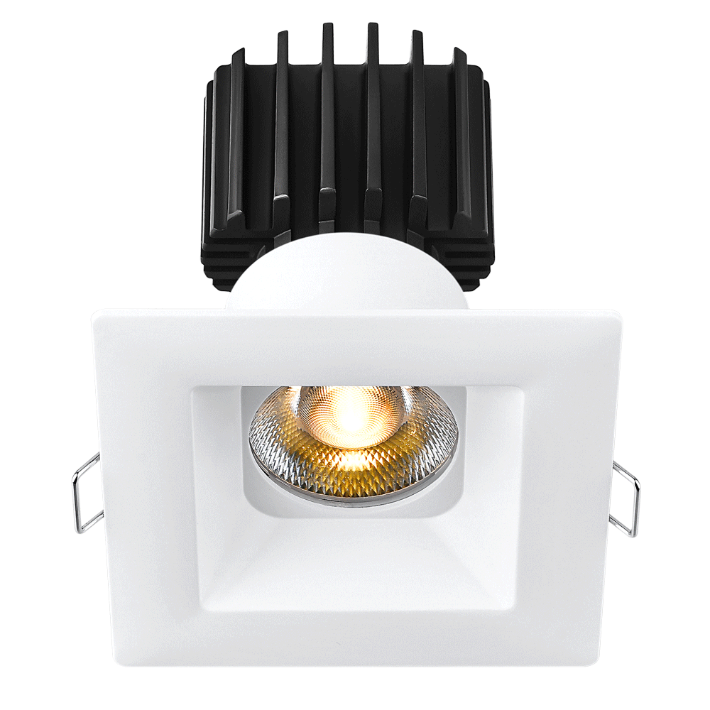 Lotus -  Tangra 3" Fixed Square Recessed Wide Trim White | L3F-SRW-WH