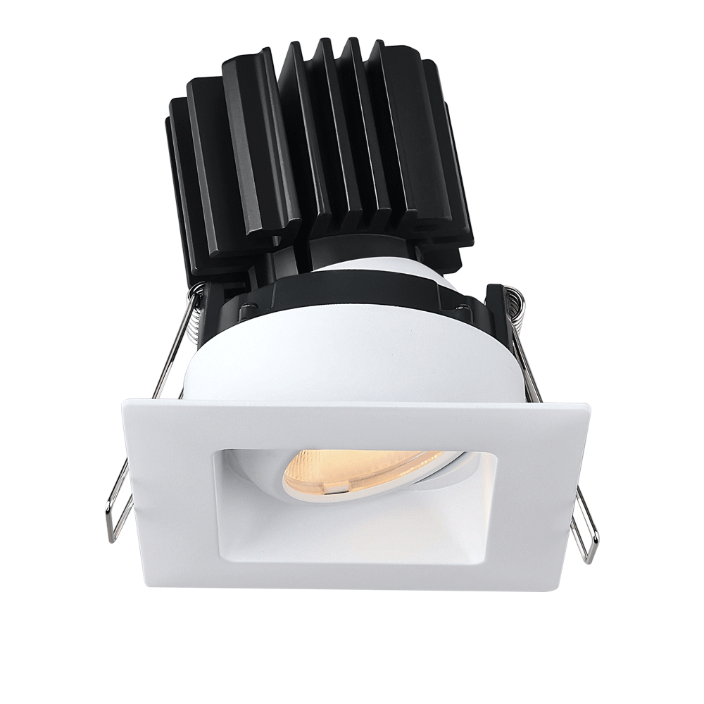 Lotus -  Tangra 3" Gimbal Square Recessed Wide Trim White/Black | L3G-SRW-WB