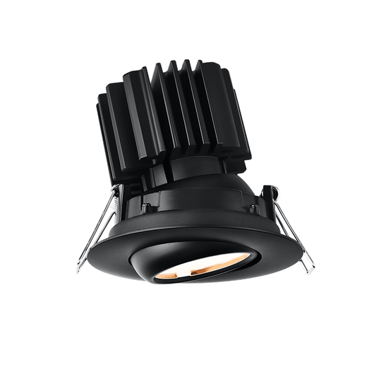 Lotus Tangra 3" Gimbal Round Flat Wide Trim Black | L3G-RFW-BK