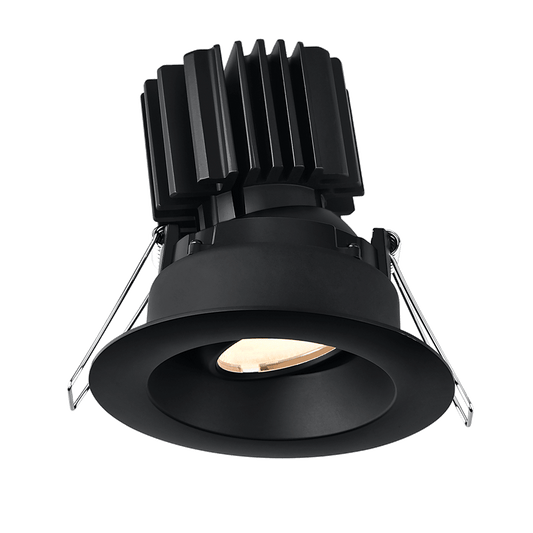 Lotus Tangra 3" Gimbal Round Recessed Wide Trim Black | L3G-RRW-BK