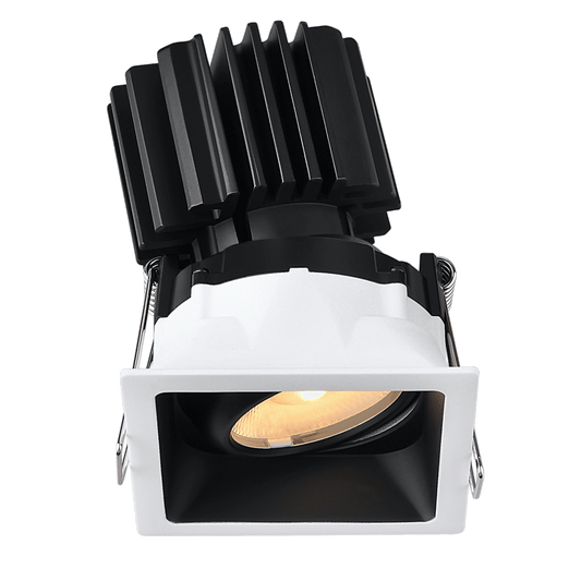 Lotus Tangra 3" Gimbal Square Recessed Thin Trim White/Black | L3G-SRT-WB