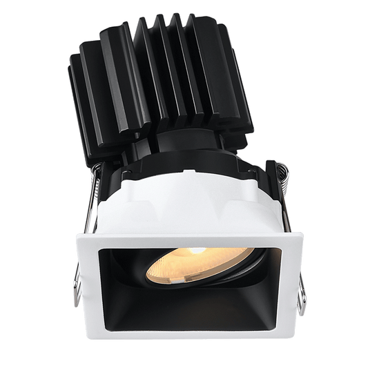 Lotus -  Tangra 3" Gimbal Square Recessed Thin Trim White/Black | L3G-SRT-WB