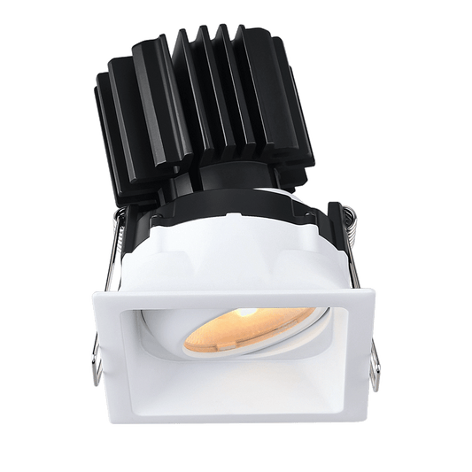 Lotus -  Tangra 3" Gimbal Square Recessed Thin Trim White/Black | L3G-SRT-WB