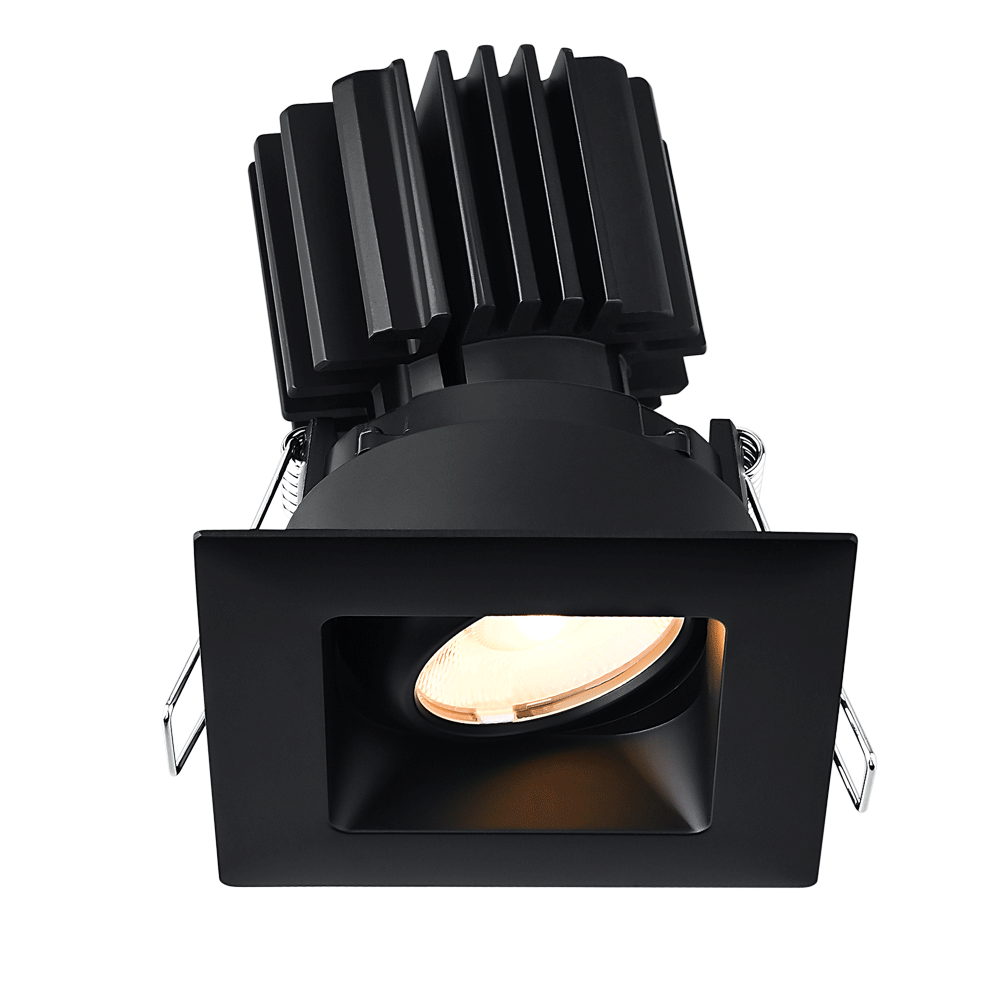 Tangra 3" Gimbal Square Recessed Wide Trim Black | L3G-SRW-BK