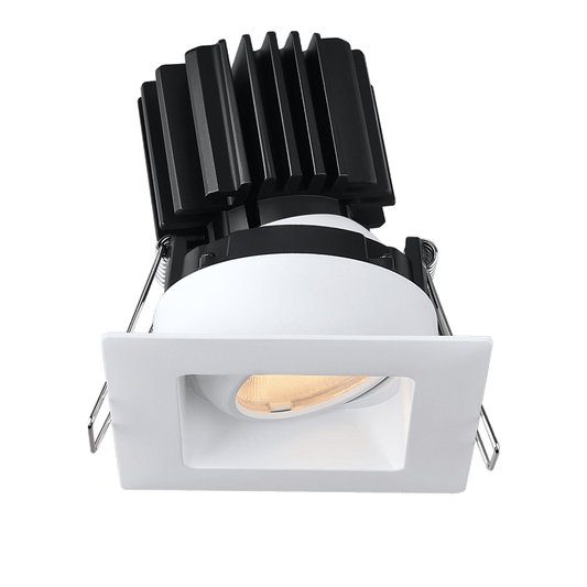 Lotus Tangra 3" Gimbal Square Recessed Wide Trim White | L3G-SRW-WH