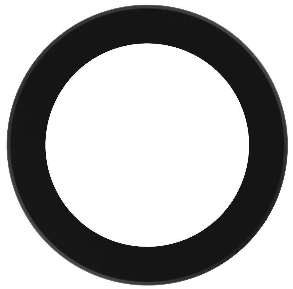 Product Display Visual of the SKU: LBL-8CRT-B for Marketing of theLotus 8" Black Round Trim Cover for TP120-347-RT8-C-DIM-G1-ES | LBL-8CRT-B