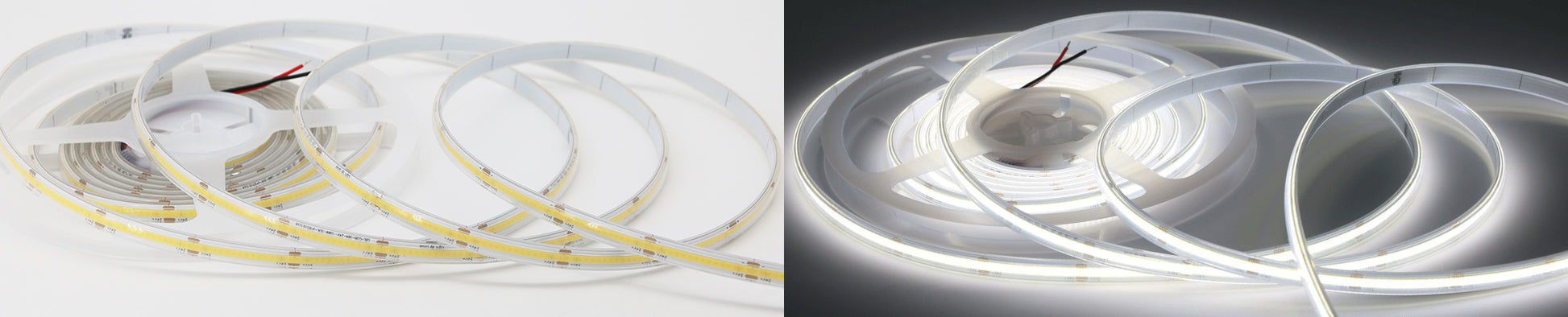 Product Display Visual of the SKU: LBL-COB-384-24V-10MM-30K-IP65 for Marketing of theLotus COB LED Tape 24V 3W/ft 16ft 10mm IP65 | LBL-COB-384-24V-10MM-IP65