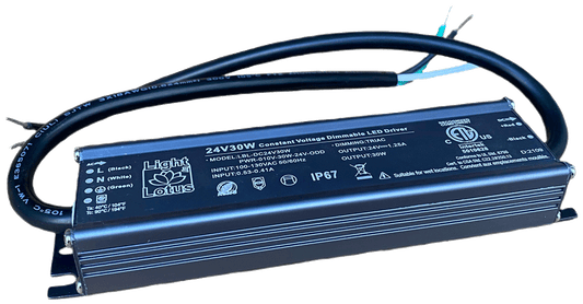 Product Display Visual of the SKU: LBL-DC24V30W for Marketing of theLotus 24V Class 2 Power Supply 30W Dimmable | LBL-DC24V30W