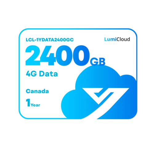 Luminys LumiCloud 4G Data 2400GB Canada 1 Year ( with maximum 30days 4G data usage 200GB) | LCL-1YDAT2400GC