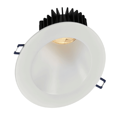 Lotus LD4R 15W deep regressed LED downlight with white sloped-ceiling trim