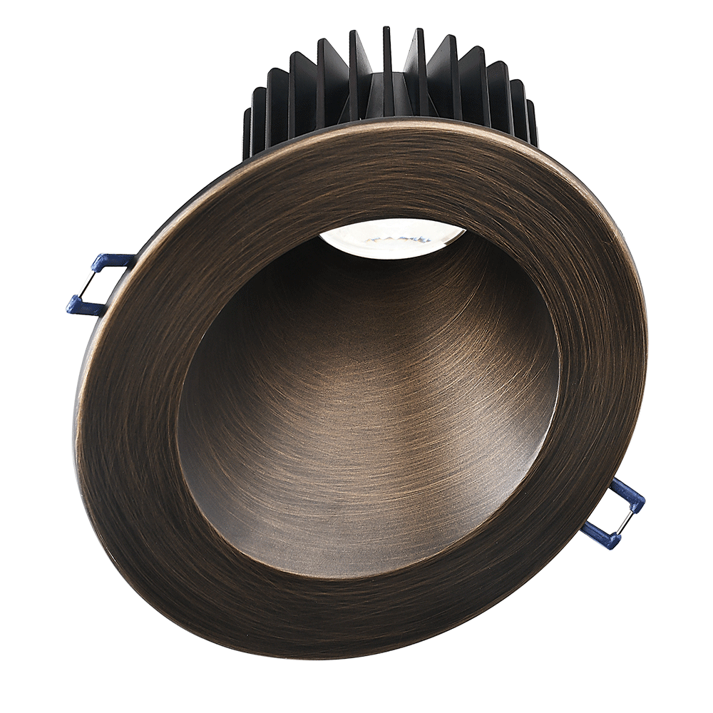 Lotus LD4R 15W downlight with 5-inch sloped-ceiling oil-rubbed bronze trim