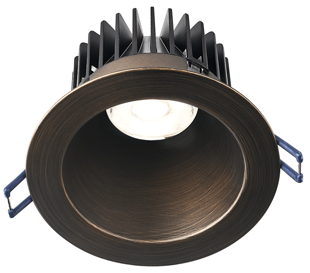 Lotus LD4R 15W 4-inch deep regressed LED downlight with oil-rubbed bronze trim