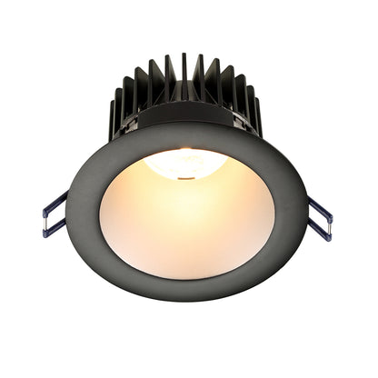 Lotus LD4R 15W 4-inch deep regressed LED downlight with silver reflector and black trim