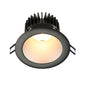 Lotus LD4R 15W 4-inch deep regressed LED downlight with silver reflector and black trim