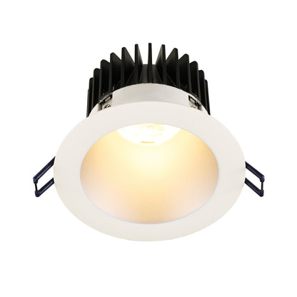 Lotus LD4R 15W 4-inch deep regressed LED downlight with silver reflector and white trim