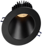 Lotus LD4R-HO 18W high-output deep regressed LED downlight with black sloped-ceiling trim