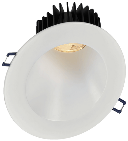 Lotus LD4R-HO 18W high-output deep regressed LED downlight with white sloped-ceiling trim
