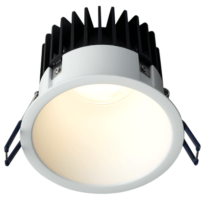 Lotus LD4R-HO 18W high-output 4-inch deep regressed LED downlight with white reflector and white Thin Trim