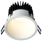 Lotus LD4R-HO 18W high-output 4-inch deep regressed LED downlight with white reflector and white Thin Trim