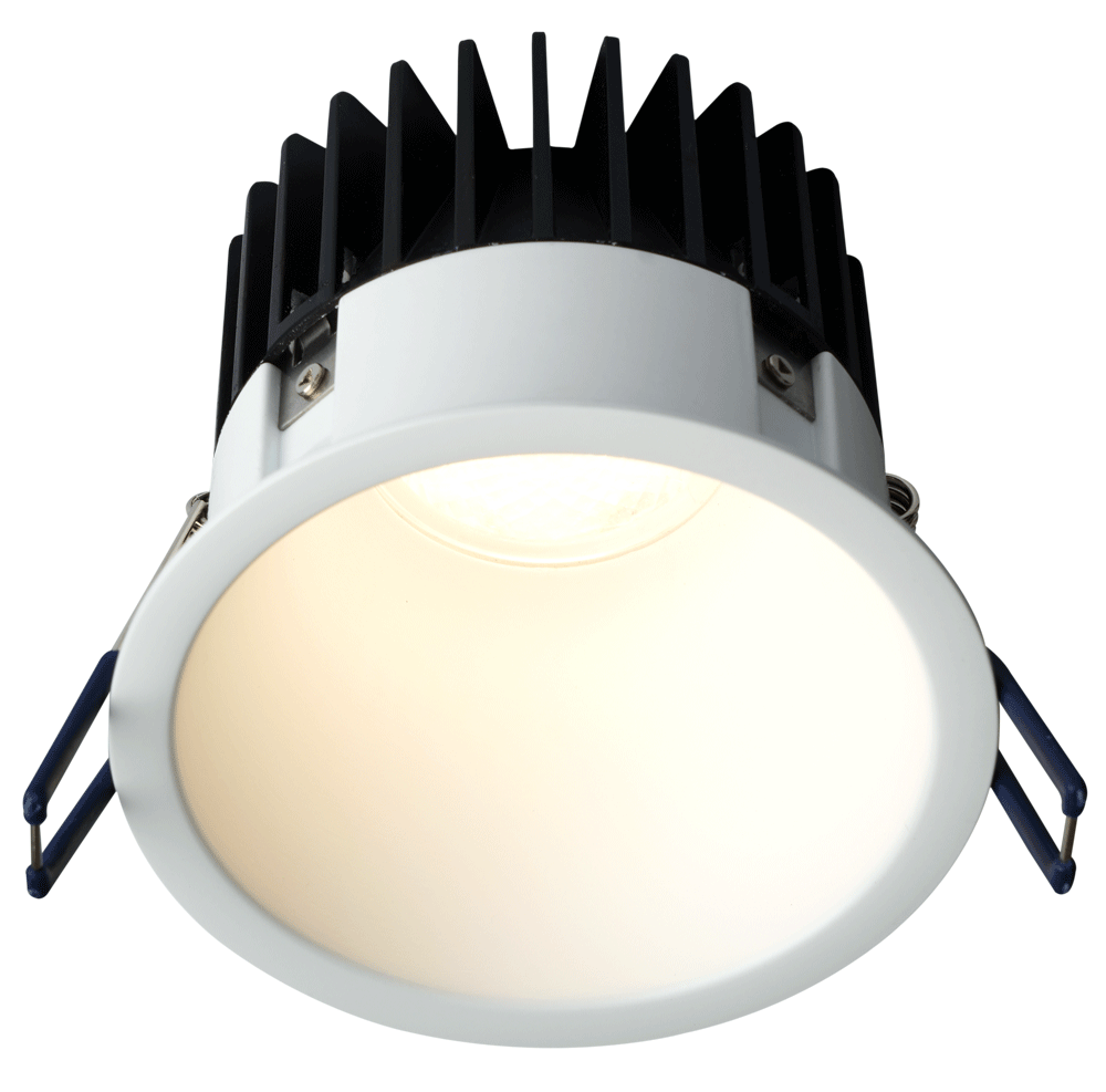 Lotus LD4R 15W 4-inch deep regressed LED downlight with white reflector and white Thin Trim