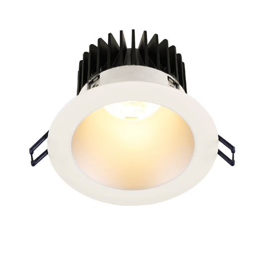 Lotus LD4R 15W 4-inch deep regressed LED downlight with white reflector and white trim