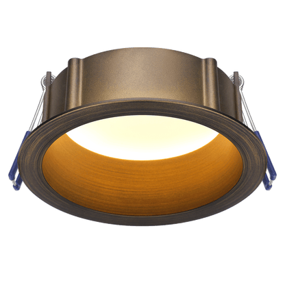 Lotus LE4RR-24V 4-inch round deep-regressed 11W recessed LED downlight, Oil Rubbed Bronze trim, 24V DC; choose 5CCT or dim-to-warm light engine as available by selected SKU