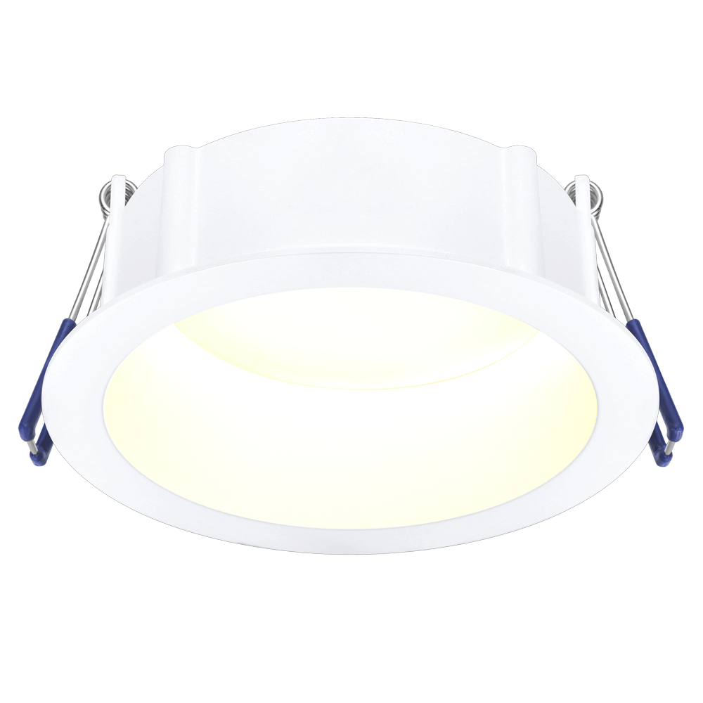 Lotus LE4RR-24V 4-inch round deep-regressed 11W recessed LED downlight, White trim, 24V DC; choose 5CCT or dim-to-warm light engine as available by selected SKU