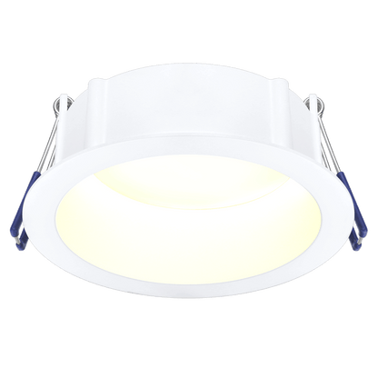 Lotus LE4RR-24V 4-inch round deep-regressed 11W recessed LED downlight, White trim, 24V DC; choose 5CCT or dim-to-warm light engine as available by selected SKU
