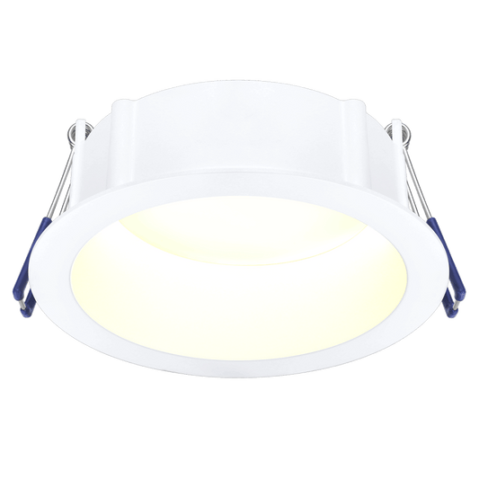 Lotus LE4RR-24V 4-inch round deep-regressed 11W recessed LED downlight, White trim, 24V DC; choose 5CCT or dim-to-warm light engine as available by selected SKU