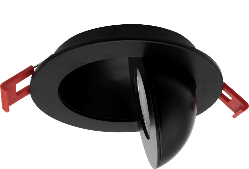 Product Display Visual of the SKU: LED-3-S7W-3018K-FG-BK for Marketing of theLotus 3" Round Floating Gimbal LED 7W Damp Type IC Air-Tight CRI 90+ | LED-3-S7W-FG