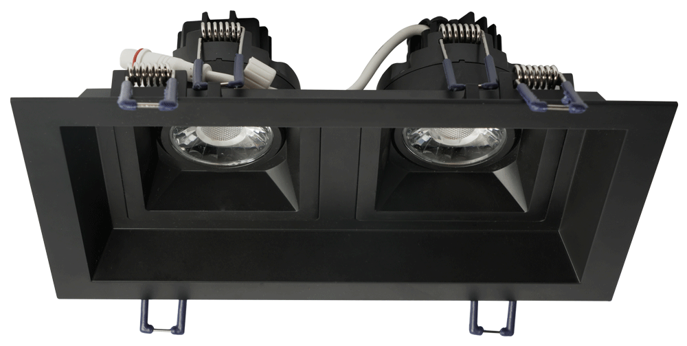Product Display Visual of the SKU: LLL-M2-BK for Marketing of theLotus Multi 2 Head Fixture for LSG3-HO-TT | LLL-M2